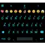 Emoji Keyboard Flat Black Blue 10.0