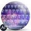 AI Keyboard Theme Glass Galaxy 14.0