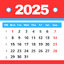 Calendar 2025 in English