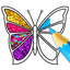 Glitter Butterfly Coloring - L 1.6