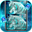 Cyan Neon Wolf Keyboard Theme 1.0