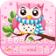 Pink Cute Owl Keyboard Theme 1.0