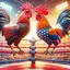 Farm Rooster Fighting Chicks 2 2.25